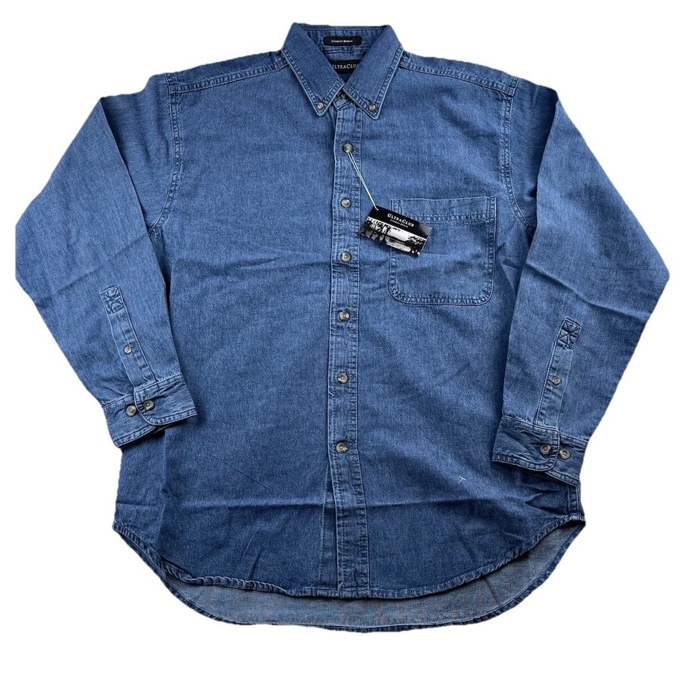 Ultra Club Cypress Denim Button Down Shirt NWT M
